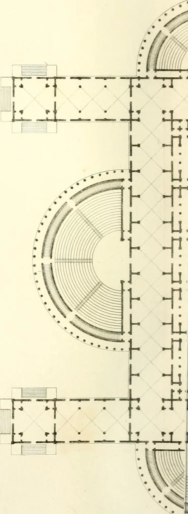 An illustration from Partie graphique des cours d'architecture faits à l'École royale polytechnique depuis sa réorganisation; précédée d'un sommaire des leçons relatives à ce nouveau travail, 1821, leaf 91
