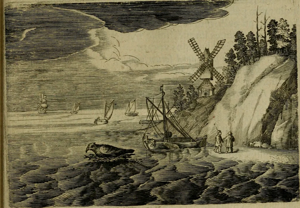 An illustration from Emblemata Florentii Schoonhovii I.C. Goudani, partim moralia, partim etiam civilia. Cum latiori eorundem ejusdem auctoris interpretatione. Accedunt et alia quaedam poëmatia in alijs poëmatum suorum libris non contenta, 1618, leaf 164