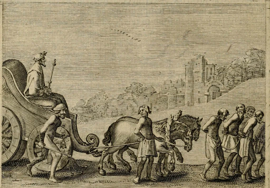 An illustration from Emblemata Florentii Schoonhovii I.C. Goudani, partim moralia, partim etiam civilia. Cum latiori eorundem ejusdem auctoris interpretatione. Accedunt et alia quaedam poëmatia in alijs poëmatum suorum libris non contenta, 1618, leaf 195