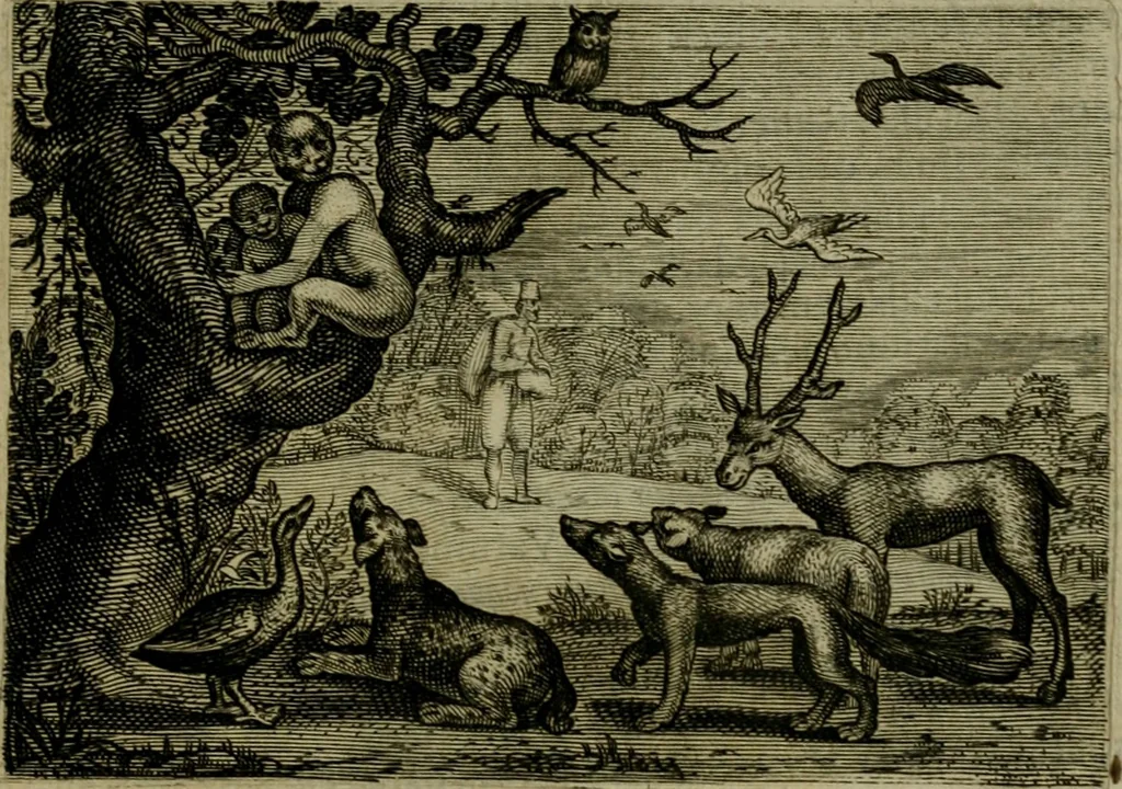 An illustration from Emblemata Florentii Schoonhovii I.C. Goudani, partim moralia, partim etiam civilia. Cum latiori eorundem ejusdem auctoris interpretatione. Accedunt et alia quaedam poëmatia in alijs poëmatum suorum libris non contenta, 1618, leaf 198
