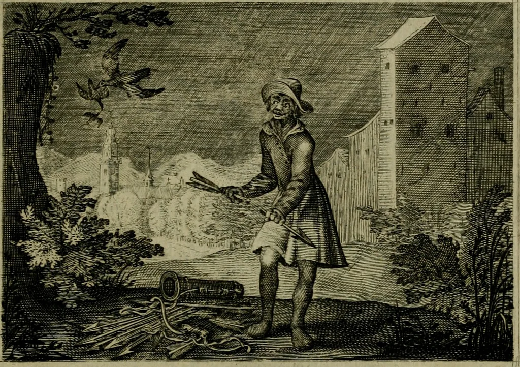An illustration from Emblemata Florentii Schoonhovii I.C. Goudani, partim moralia, partim etiam civilia. Cum latiori eorundem ejusdem auctoris interpretatione. Accedunt et alia quaedam poëmatia in alijs poëmatum suorum libris non contenta, 1618, leaf 222