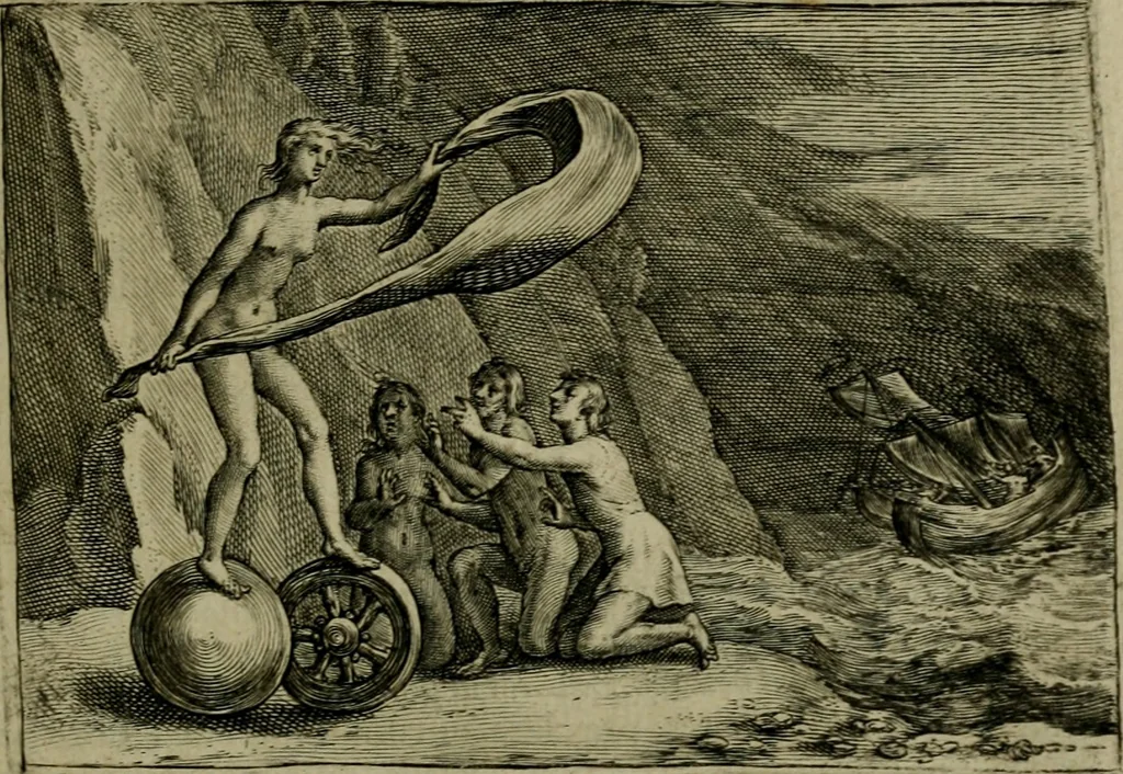 An illustration from Emblemata Florentii Schoonhovii I.C. Goudani, partim moralia, partim etiam civilia. Cum latiori eorundem ejusdem auctoris interpretatione. Accedunt et alia quaedam poëmatia in alijs poëmatum suorum libris non contenta, 1618, leaf 34