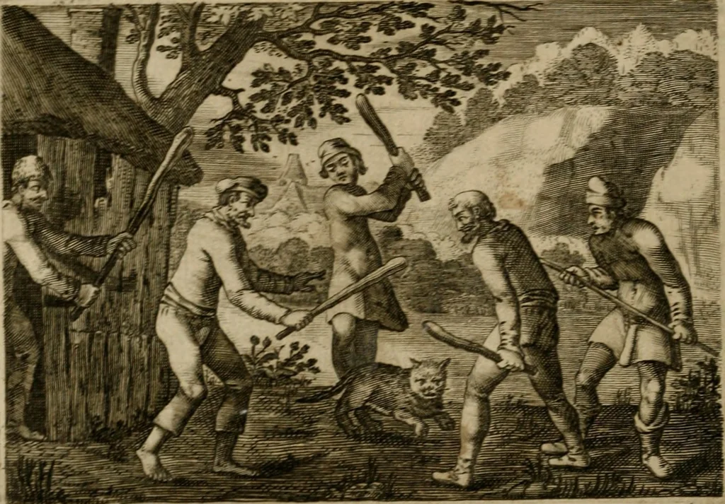 An illustration from Emblemata Florentii Schoonhovii I.C. Goudani, partim moralia, partim etiam civilia. Cum latiori eorundem ejusdem auctoris interpretatione. Accedunt et alia quaedam poëmatia in alijs poëmatum suorum libris non contenta, 1618, leaf 51