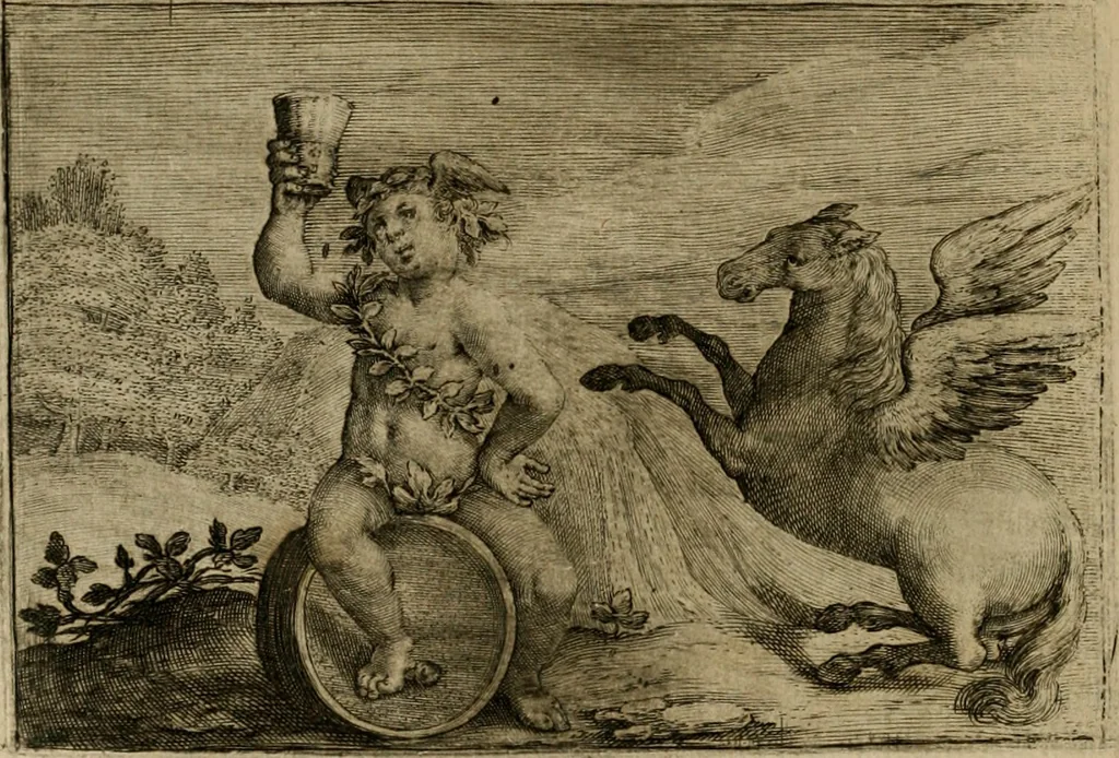 An illustration from Emblemata Florentii Schoonhovii I.C. Goudani, partim moralia, partim etiam civilia. Cum latiori eorundem ejusdem auctoris interpretatione. Accedunt et alia quaedam poëmatia in alijs poëmatum suorum libris non contenta, 1618, leaf 73