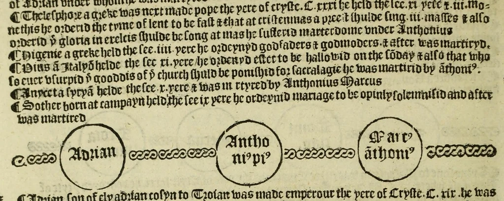 An illustration from The pastyme of people : the cronycles of dyuers realmys and most specyally of the realme of Englond, 1530, leaf 22