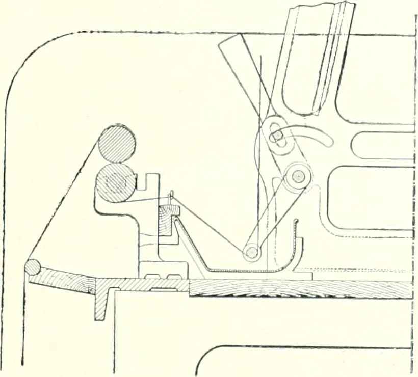 An illustration from Patentees and makers of machinery : on the latest and most approved principles for preparing, spinning & doubling, cotton, cotton waste, wool, worsted, silk, and bigonia yarns, 1900, leaf 116
