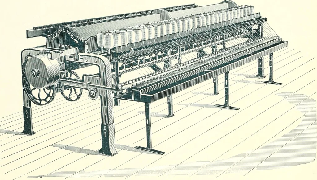 An illustration from Patentees and makers of machinery : on the latest and most approved principles for preparing, spinning & doubling, cotton, cotton waste, wool, worsted, silk, and bigonia yarns, 1900, leaf 123
