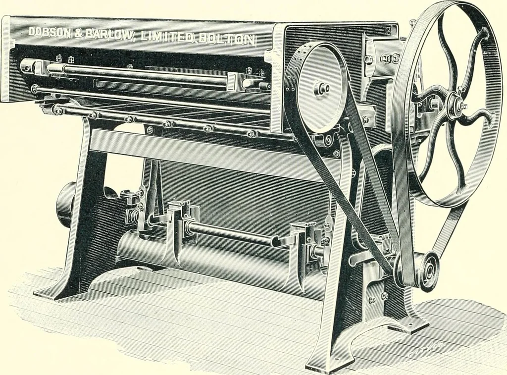 An illustration from Patentees and makers of machinery : on the latest and most approved principles for preparing, spinning & doubling, cotton, cotton waste, wool, worsted, silk, and bigonia yarns, 1900, leaf 13