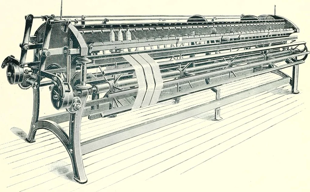 An illustration from Patentees and makers of machinery : on the latest and most approved principles for preparing, spinning & doubling, cotton, cotton waste, wool, worsted, silk, and bigonia yarns, 1900, leaf 135