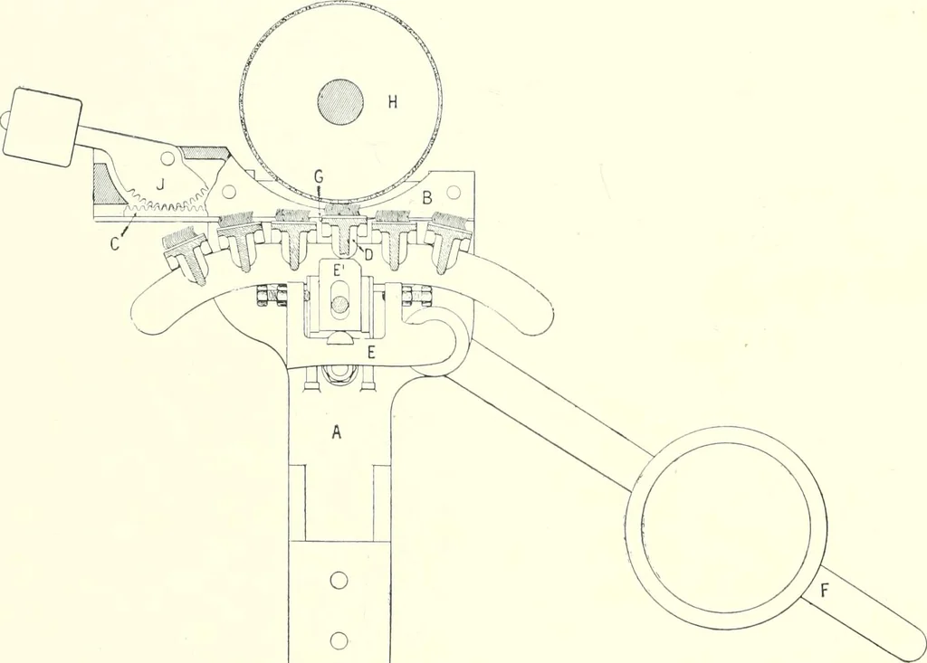 An illustration from Patentees and makers of machinery : on the latest and most approved principles for preparing, spinning & doubling, cotton, cotton waste, wool, worsted, silk, and bigonia yarns, 1900, leaf 53