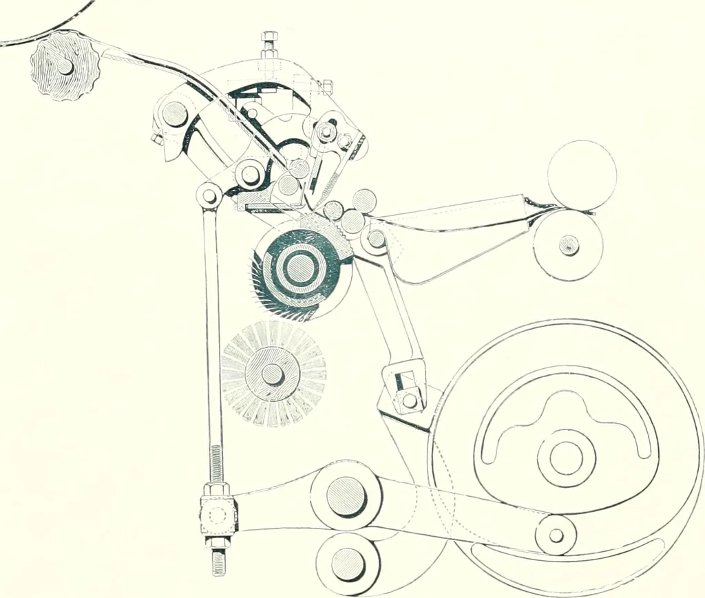 An illustration from Patentees and makers of machinery : on the latest and most approved principles for preparing, spinning & doubling, cotton, cotton waste, wool, worsted, silk, and bigonia yarns, 1900, leaf 72