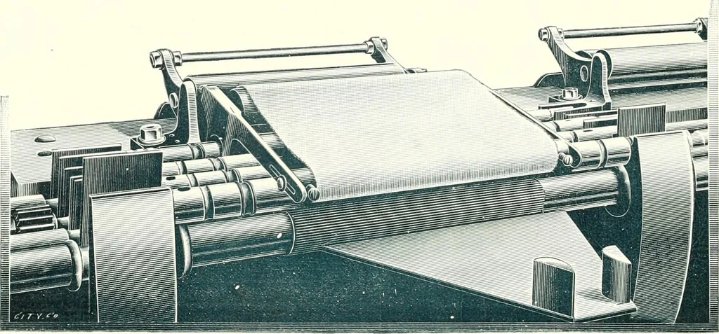 An illustration from Patentees and makers of machinery : on the latest and most approved principles for preparing, spinning & doubling, cotton, cotton waste, wool, worsted, silk, and bigonia yarns, 1900, leaf 79