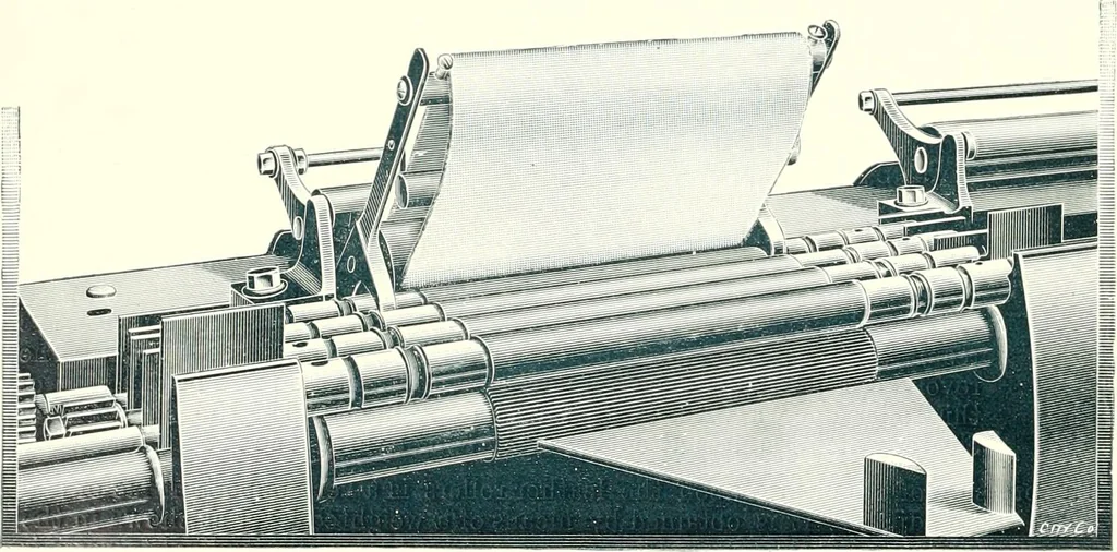 An illustration from Patentees and makers of machinery : on the latest and most approved principles for preparing, spinning & doubling, cotton, cotton waste, wool, worsted, silk, and bigonia yarns, 1900, leaf 79