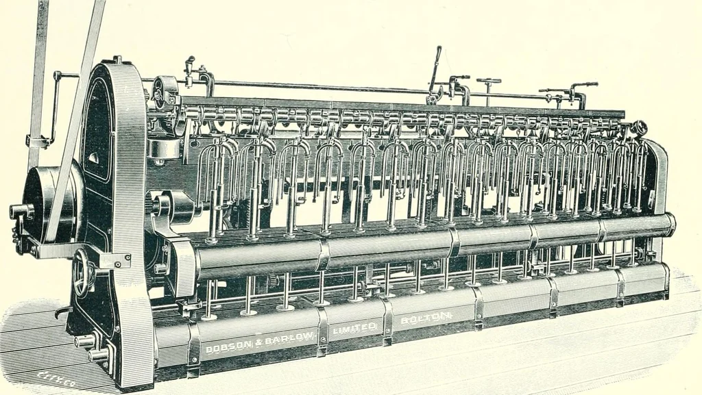 An illustration from Patentees and makers of machinery : on the latest and most approved principles for preparing, spinning & doubling, cotton, cotton waste, wool, worsted, silk, and bigonia yarns, 1900, leaf 81