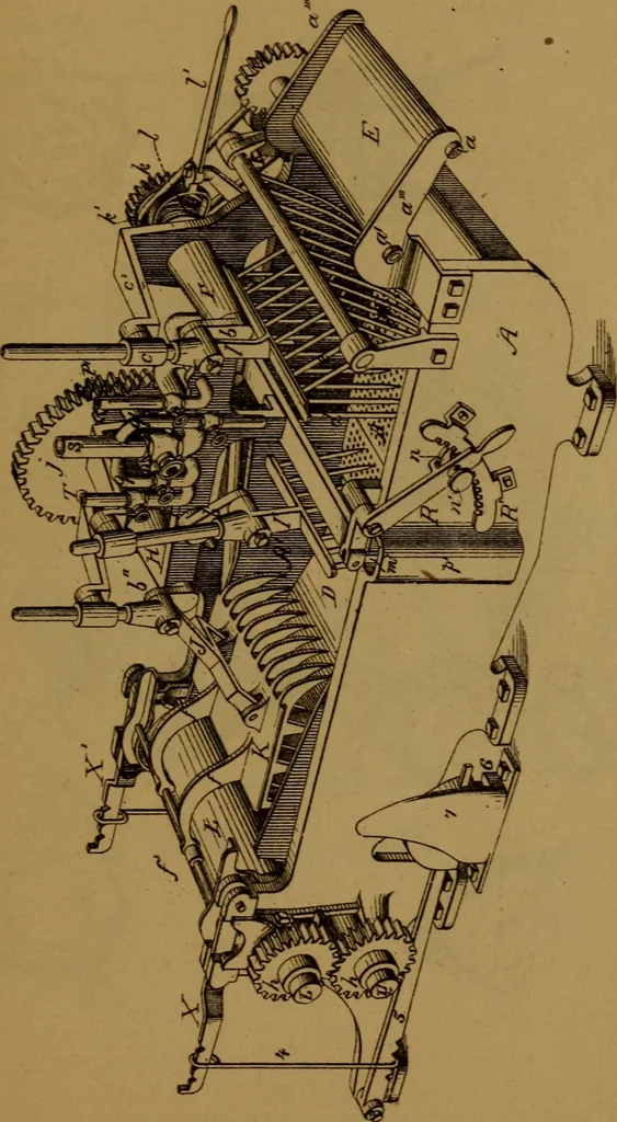 An illustration from Patent soliciting and United States court practice, with remarks concerning specifications and claims, drawings, official examination, appeals, reissues, searches and reports, court practice, interferences, foreign patents, etc, 1883, leaf 148