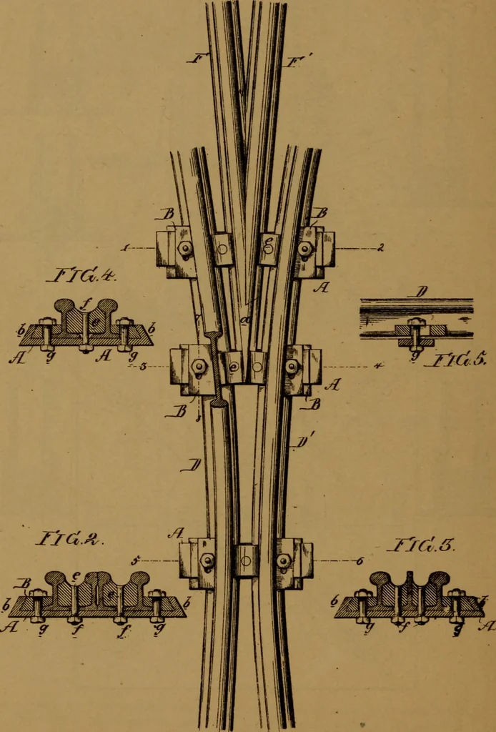 An illustration from Patent soliciting and United States court practice, with remarks concerning specifications and claims, drawings, official examination, appeals, reissues, searches and reports, court practice, interferences, foreign patents, etc, 1883, leaf 155