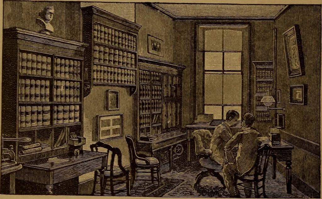 An illustration from Patent soliciting and United States court practice, with remarks concerning specifications and claims, drawings, official examination, appeals, reissues, searches and reports, court practice, interferences, foreign patents, etc, 1883, leaf 37