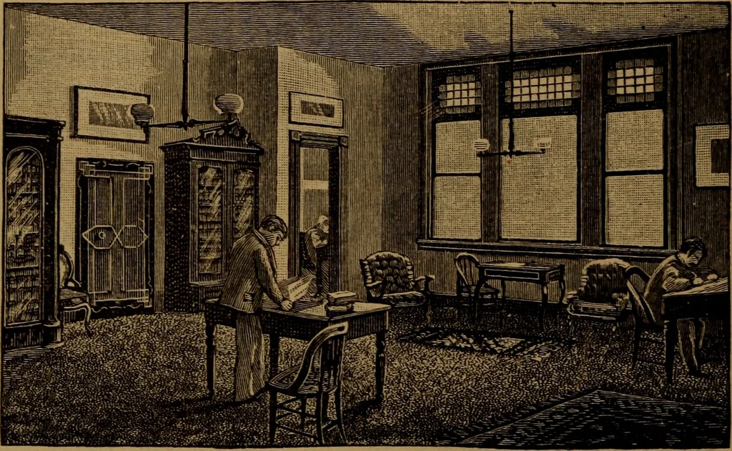 An illustration from Patent soliciting and United States court practice, with remarks concerning specifications and claims, drawings, official examination, appeals, reissues, searches and reports, court practice, interferences, foreign patents, etc, 1883, leaf 63
