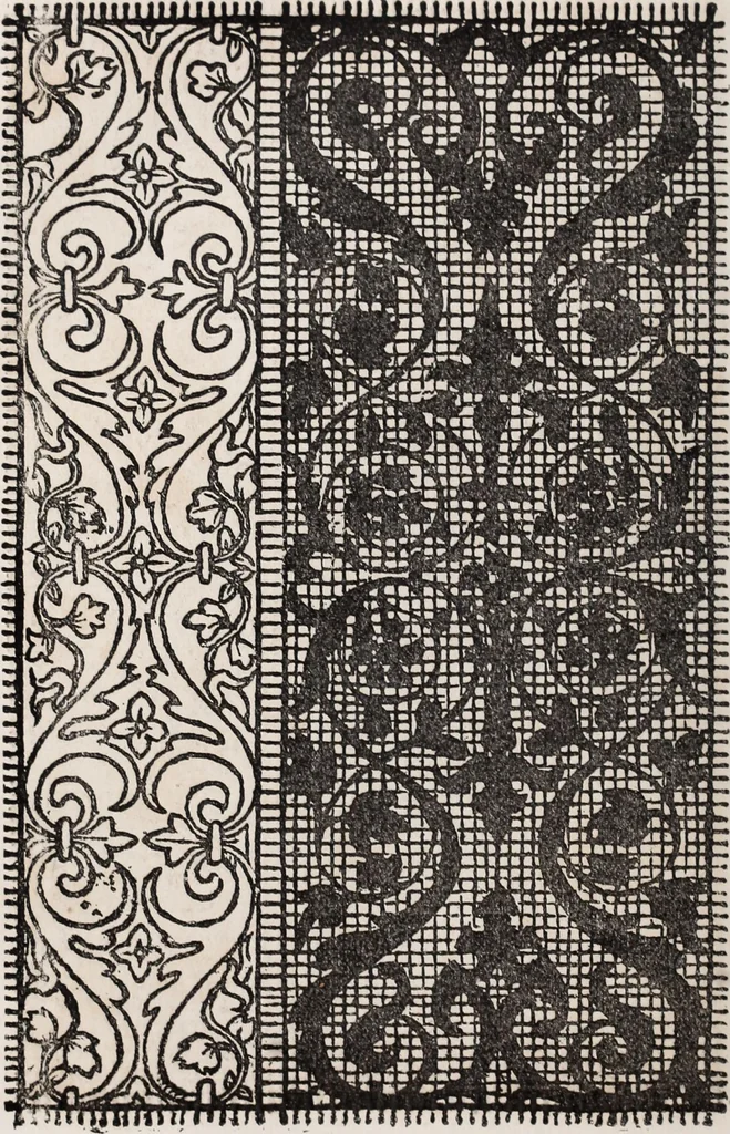An illustration from Patrons de broderie et de lingerie du XVIe siècle, 1872, leaf 113