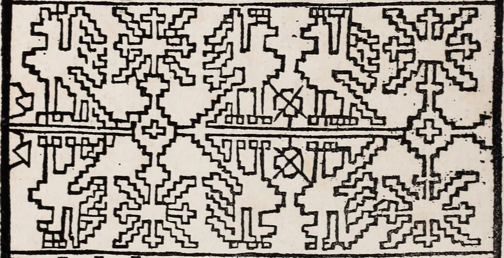 An illustration from Patrons de broderie et de lingerie du XVIe siècle, 1872, leaf 67