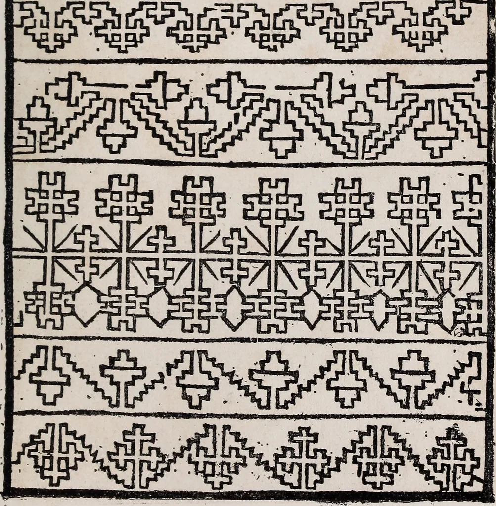 An illustration from Patrons de broderie et de lingerie du XVIe siècle, 1872, leaf 68
