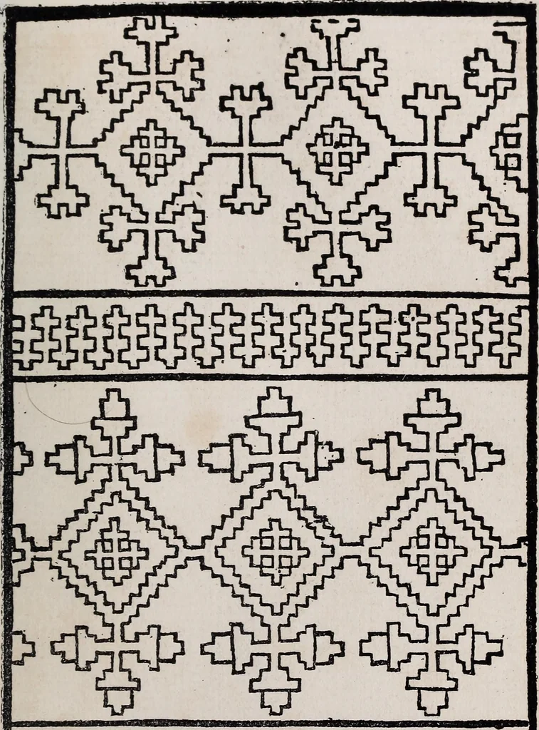 An illustration from Patrons de broderie et de lingerie du XVIe siècle, 1872, leaf 90