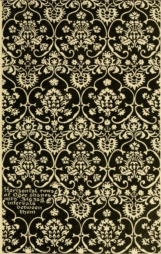 An illustration from Pattern design : a book for students treating in a practical way of the anatomy, planning & evolution of repeated ornament, 1915, leaf 128