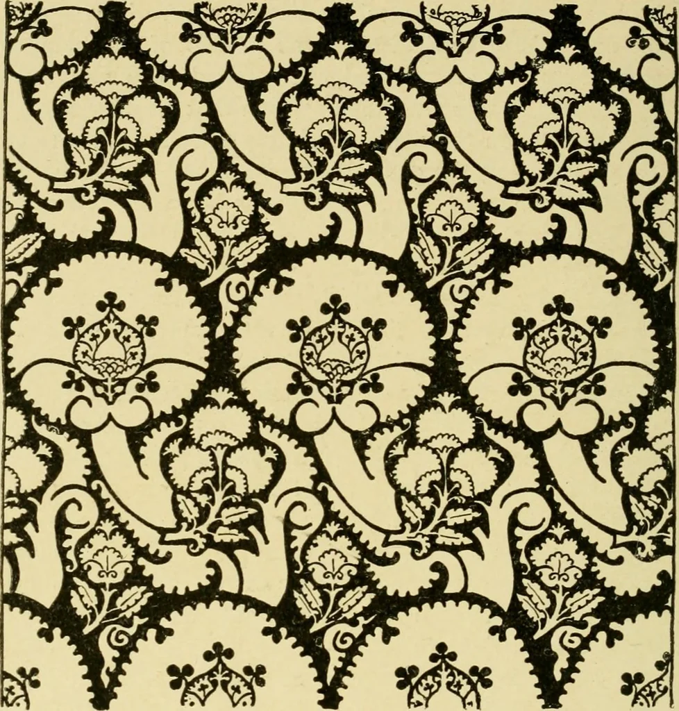An illustration from Pattern design : a book for students treating in a practical way of the anatomy, planning & evolution of repeated ornament, 1915, leaf 135
