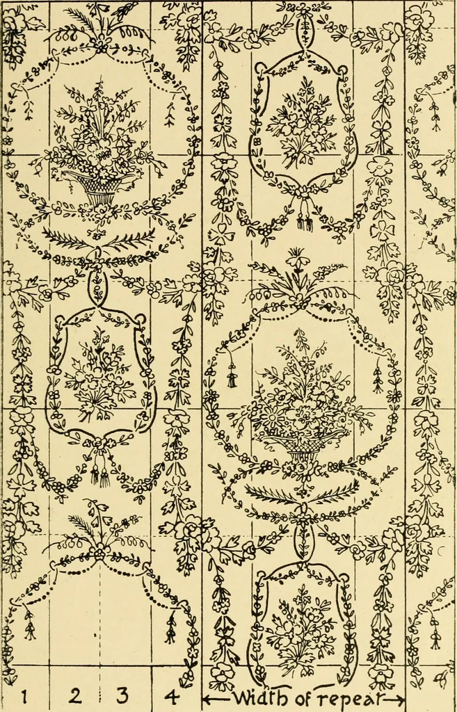 An illustration from Pattern design : a book for students treating in a practical way of the anatomy, planning & evolution of repeated ornament, 1915, leaf 142