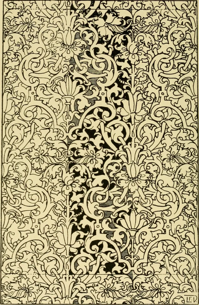 An illustration from Pattern design : a book for students treating in a practical way of the anatomy, planning & evolution of repeated ornament, 1915, leaf 163