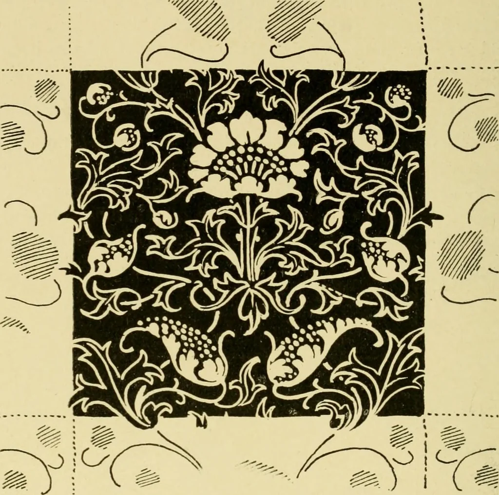An illustration from Pattern design : a book for students treating in a practical way of the anatomy, planning & evolution of repeated ornament, 1915, leaf 197
