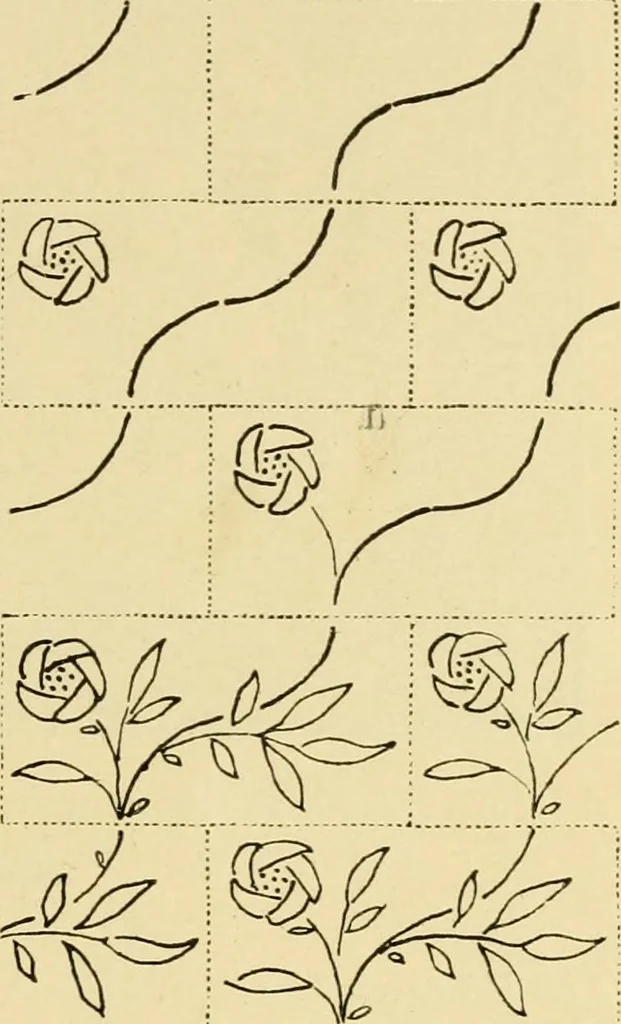 An illustration from Pattern design : a book for students treating in a practical way of the anatomy, planning & evolution of repeated ornament, 1915, leaf 202