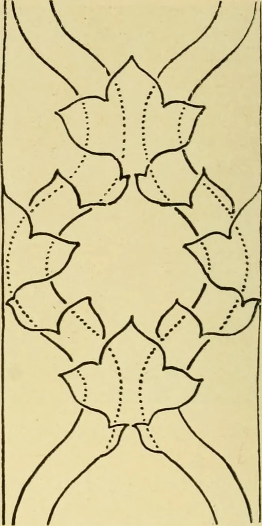 An illustration from Pattern design : a book for students treating in a practical way of the anatomy, planning & evolution of repeated ornament, 1915, leaf 209