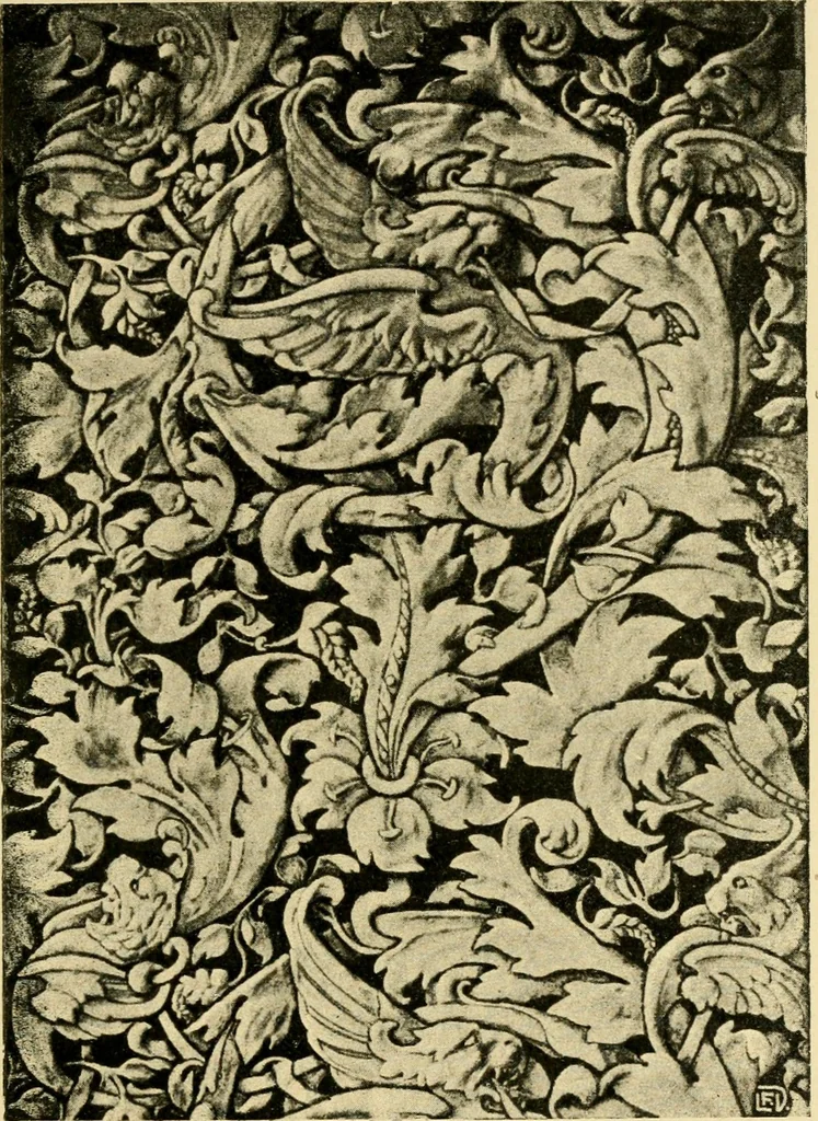 An illustration from Pattern design : a book for students treating in a practical way of the anatomy, planning & evolution of repeated ornament, 1915, leaf 218