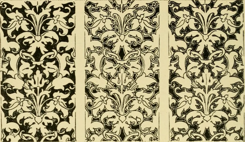 An illustration from Pattern design : a book for students treating in a practical way of the anatomy, planning & evolution of repeated ornament, 1915, leaf 219
