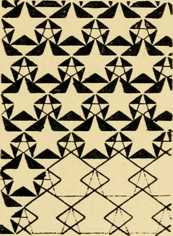 An illustration from Pattern design : a book for students treating in a practical way of the anatomy, planning & evolution of repeated ornament, 1915, leaf 52