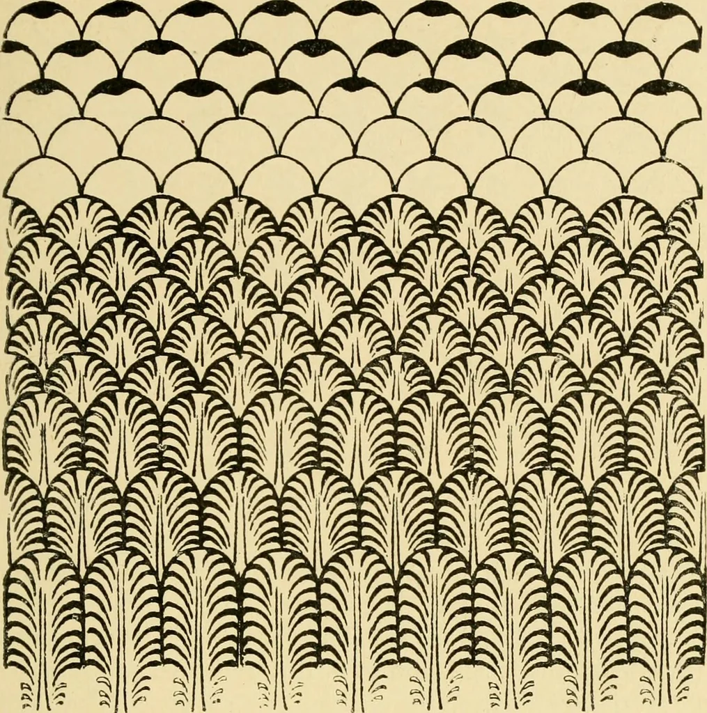 An illustration from Pattern design : a book for students treating in a practical way of the anatomy, planning & evolution of repeated ornament, 1915, leaf 58