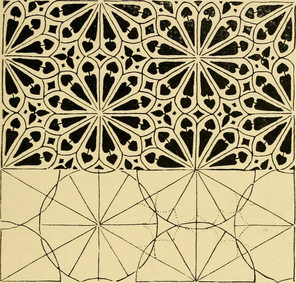 An illustration from Pattern design : a book for students treating in a practical way of the anatomy, planning & evolution of repeated ornament, 1915, leaf 62