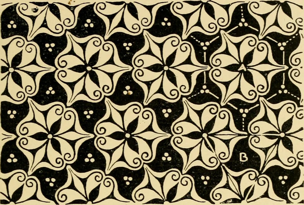 An illustration from Pattern design : a book for students treating in a practical way of the anatomy, planning & evolution of repeated ornament, 1915, leaf 80