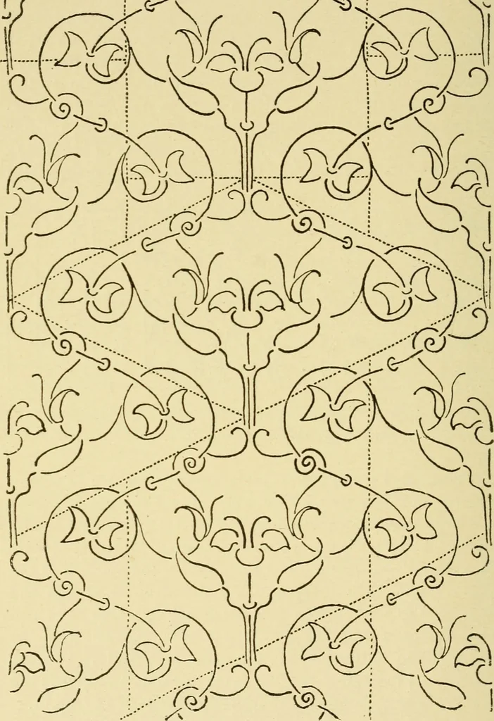 An illustration from Pattern design : a book for students treating in a practical way of the anatomy, planning & evolution of repeated ornament, 1915, leaf 89
