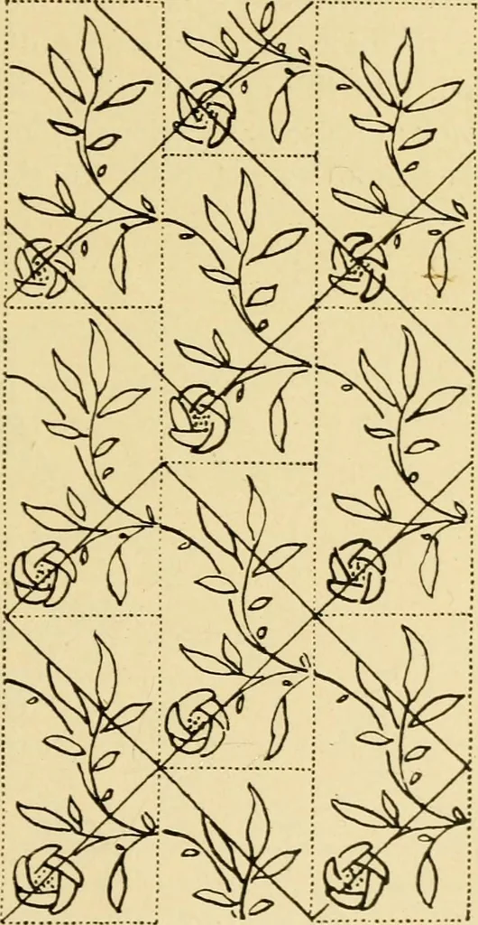 An illustration from Pattern design : a book for students treating in a practical way of the anatomy, planning & evolution of repeated ornament, 1915, leaf 96