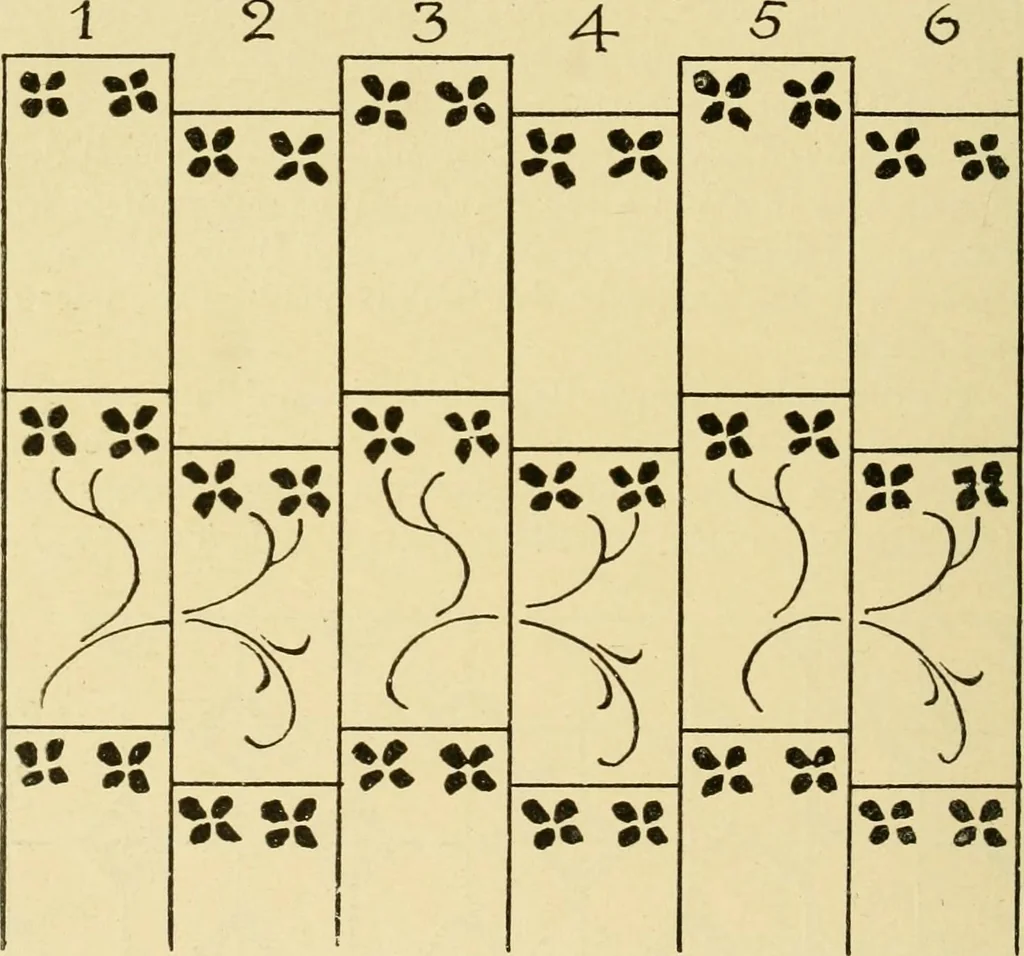 An illustration from Pattern design : a book for students treating in a practical way of the anatomy, planning & evolution of repeated ornament, 1915, leaf 99