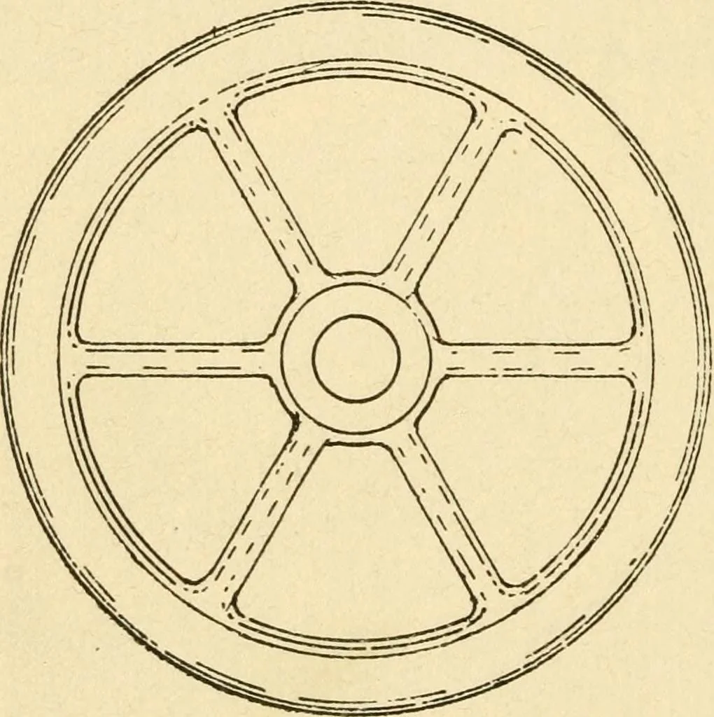 An illustration from Pattern making and foundry practice; a plain statement of the methods of wood pattern making, as practiced in modern pattern shops, with complete instructions for sweep work and notes on foundry practice, together with numerous drawings taken from actual patterns .., 1905, leaf 77