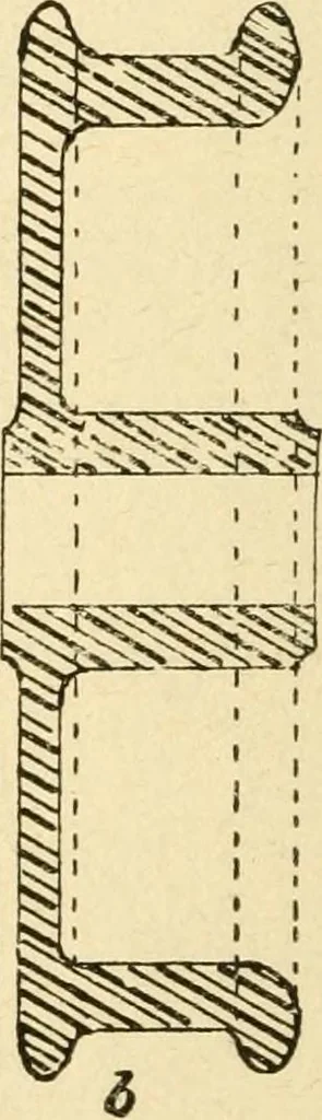 An illustration from Pattern making and foundry practice; a plain statement of the methods of wood pattern making, as practiced in modern pattern shops, with complete instructions for sweep work and notes on foundry practice, together with numerous drawings taken from actual patterns .., 1905, leaf 77