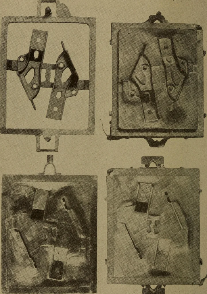 An illustration from Pattern making; a practical treatise for the pattern maker on wood-working and wood turning, tools and equipment, construction of simple and complicated patterns, modern molding machines and molding practice, 1916, leaf 15