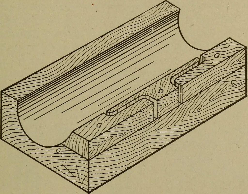 An illustration from Pattern making; a practical treatise for the pattern maker on wood-working and wood turning, tools and equipment, construction of simple and complicated patterns, modern molding machines and molding practice, 1916, leaf 156
