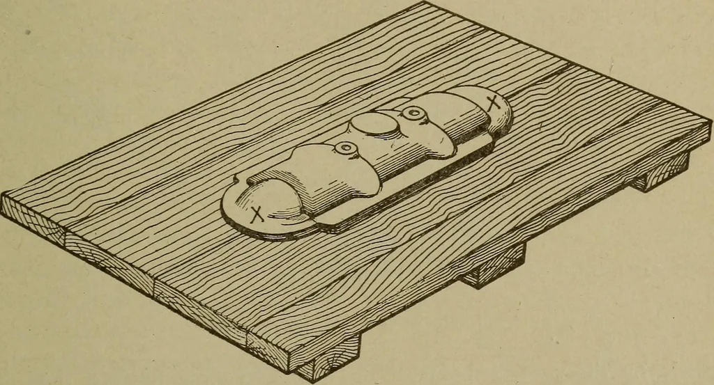 An illustration from Pattern making; a practical treatise for the pattern maker on wood-working and wood turning, tools and equipment, construction of simple and complicated patterns, modern molding machines and molding practice, 1916, leaf 188