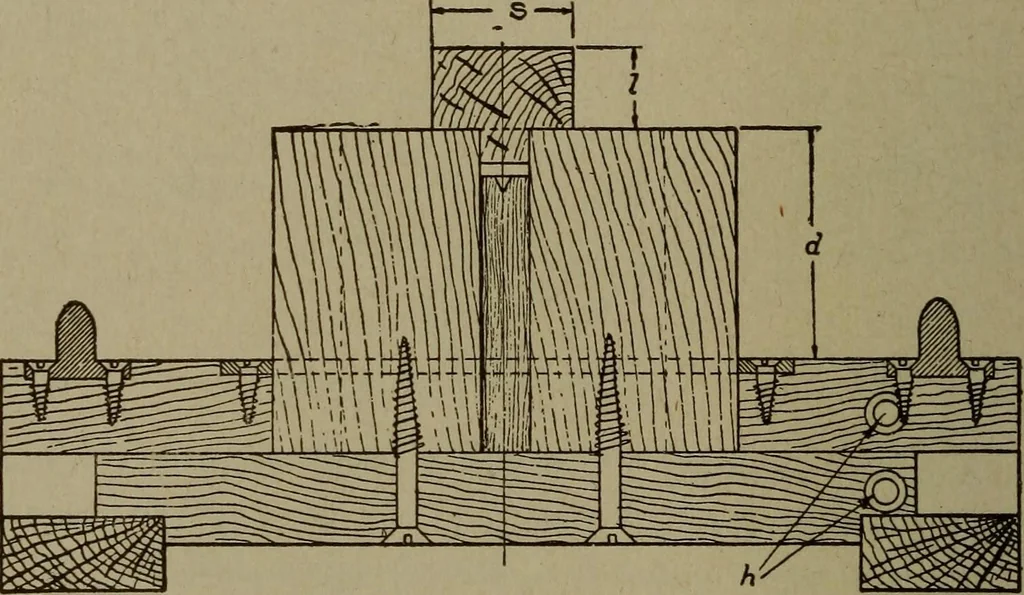An illustration from Pattern making; a practical treatise for the pattern maker on wood-working and wood turning, tools and equipment, construction of simple and complicated patterns, modern molding machines and molding practice, 1916, leaf 197