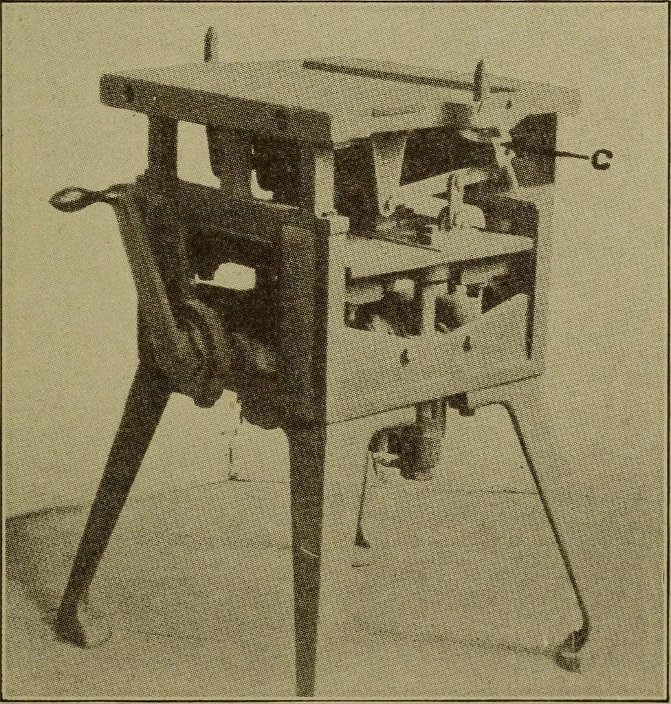 An illustration from Pattern making; a practical treatise for the pattern maker on wood-working and wood turning, tools and equipment, construction of simple and complicated patterns, modern molding machines and molding practice, 1916, leaf 202