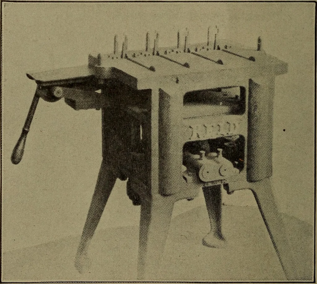 An illustration from Pattern making; a practical treatise for the pattern maker on wood-working and wood turning, tools and equipment, construction of simple and complicated patterns, modern molding machines and molding practice, 1916, leaf 217